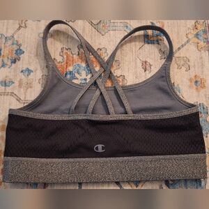 Champion Gray and Black Crisscross Sports Bra